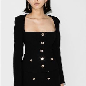 Alessandra Rich square neck blazer jacket